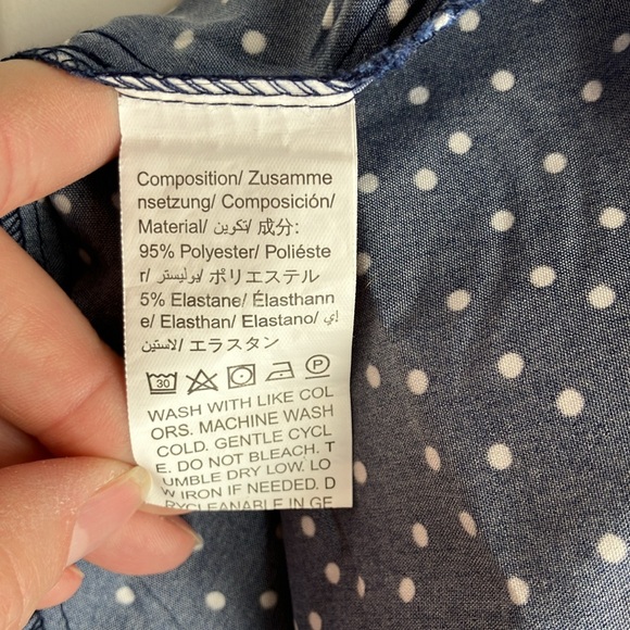 SHEIN 1xl full length jumpsuit. Navy blue with white dots. - Picture 7 of 7